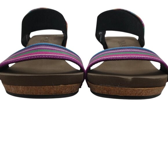 Boutique by Corkys Rum Multicolor Striped Open Toe Wedge Sandals Womens 9 - Picture 7 of 12